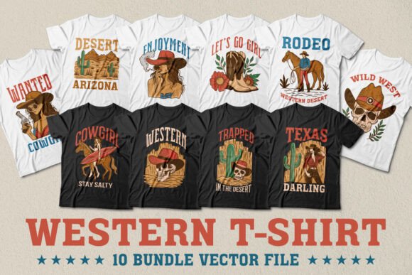 Cowboy Western T-Shirt Bundle: Graphics & Freebies