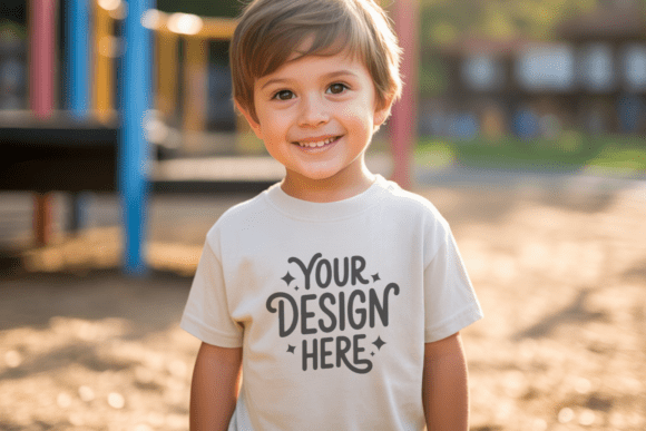 Gildan 5000B Kids Mockup: Top Graphics Freebie