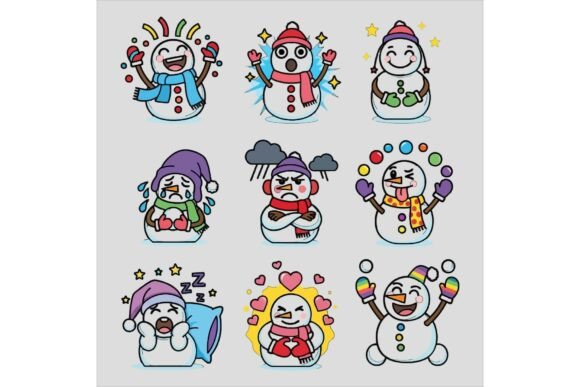 Review: Free Set of Snowmen Expressing Emotion